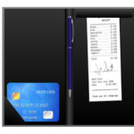 custom leather check presenter displays the check and holds a credit card and a pen