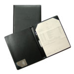 custom leather check presenter displays the check and holds a credit card