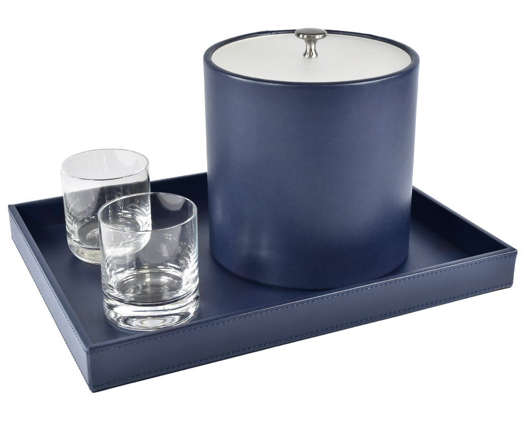 Leather Wrapped Ice Buckets, Stainless Steel Ice Buckets, Metal Ice Buckets for Hotel Guest Rooms